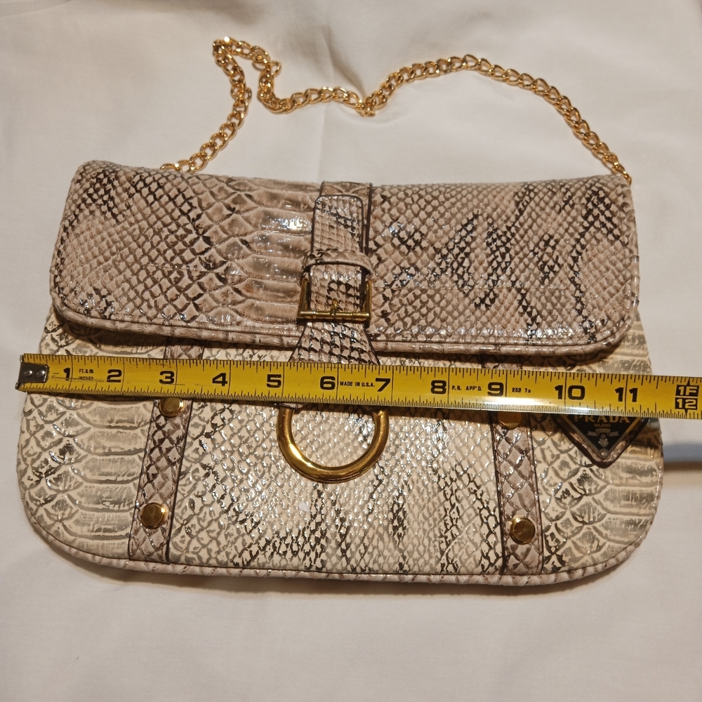 Prada Python Pattern Shoulder Bag - Tan and Cream - Picture 12 of 14